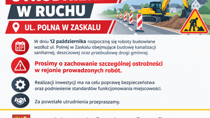 Utrudnienia w ruchu - zaskale ul. Polna od 12 października