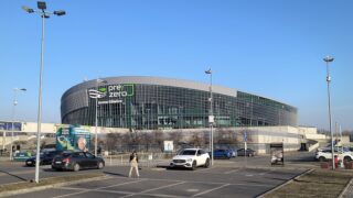 Zewnętrzna elewacja kompleksu PreZero Arena Gliwice