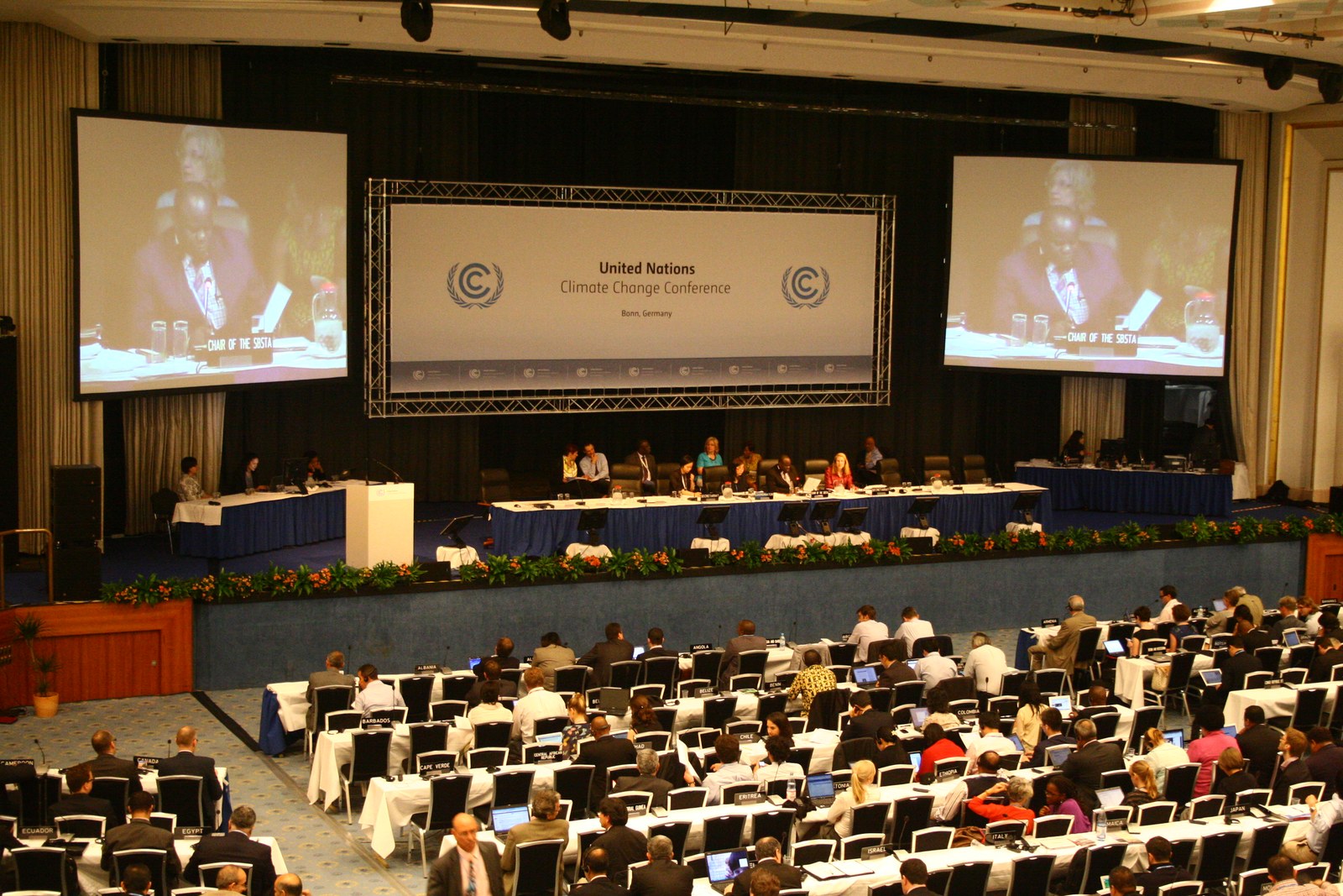 Sala obrad konferencji klimatycznej ONZ w Bonn w 2012 roku